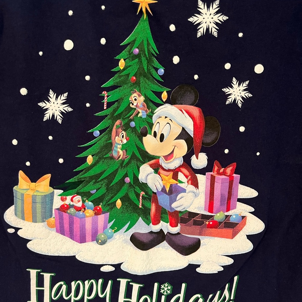 Vintage Disney Holiday T-Shirt - Navy Blue - Picture 2 of 4